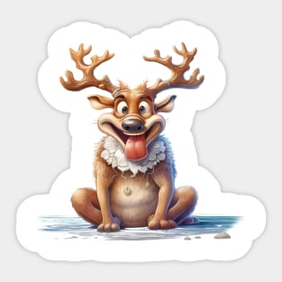 Funny Reindeer Sticker
